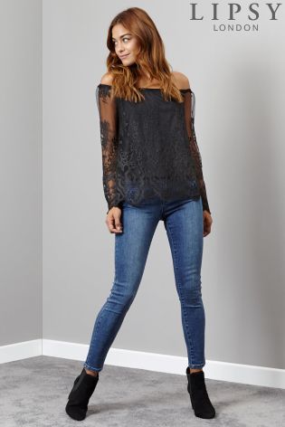 Lipsy Lace Bardot Top